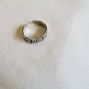 .925 Silver toe ring Flowers
